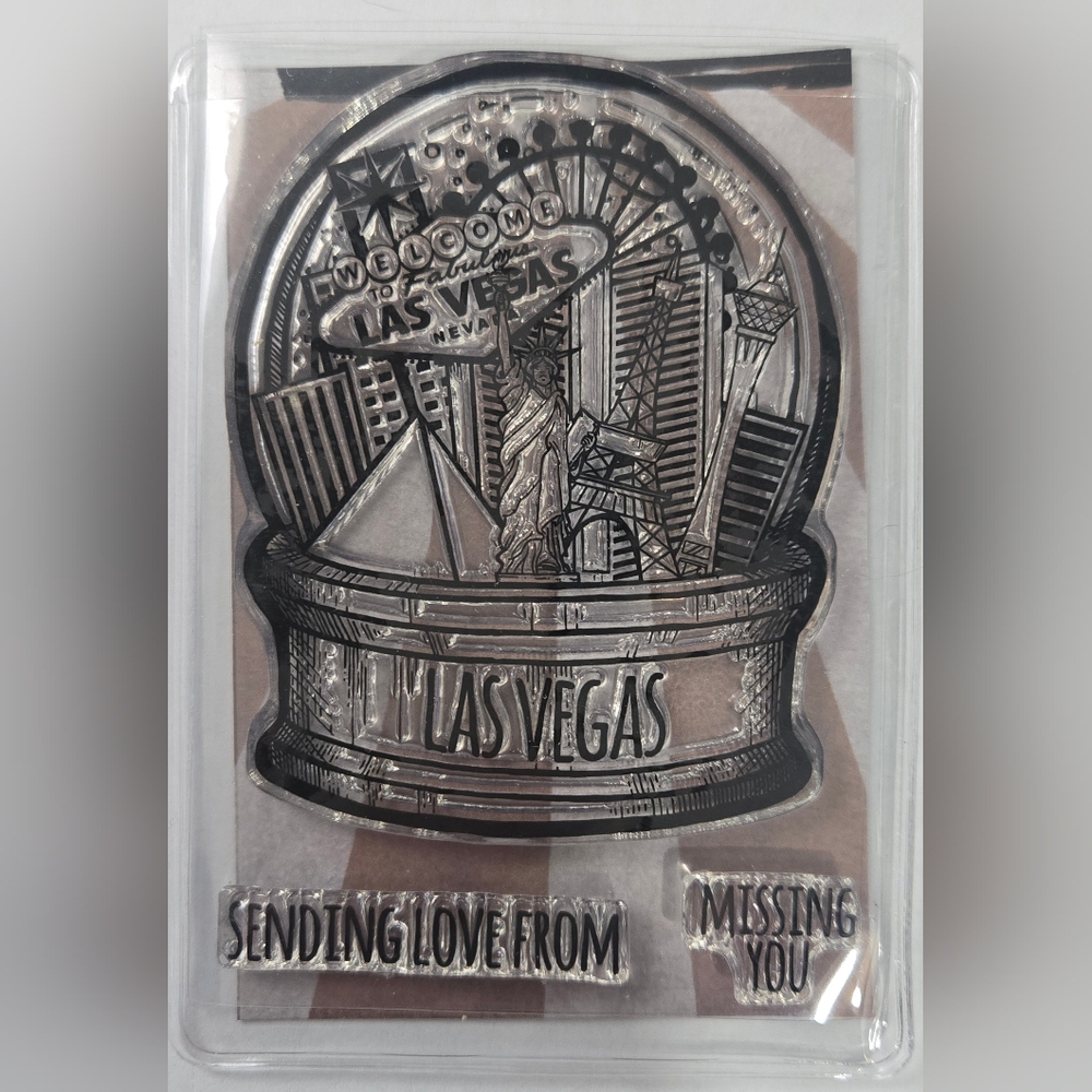 Brutus Monroe City Sidewalks Las Vegas Clear Polymer Cling Stamp With 2 Sayings